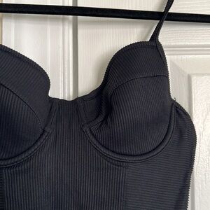 Old Navy Black High Leg balconette bathing suit one piece